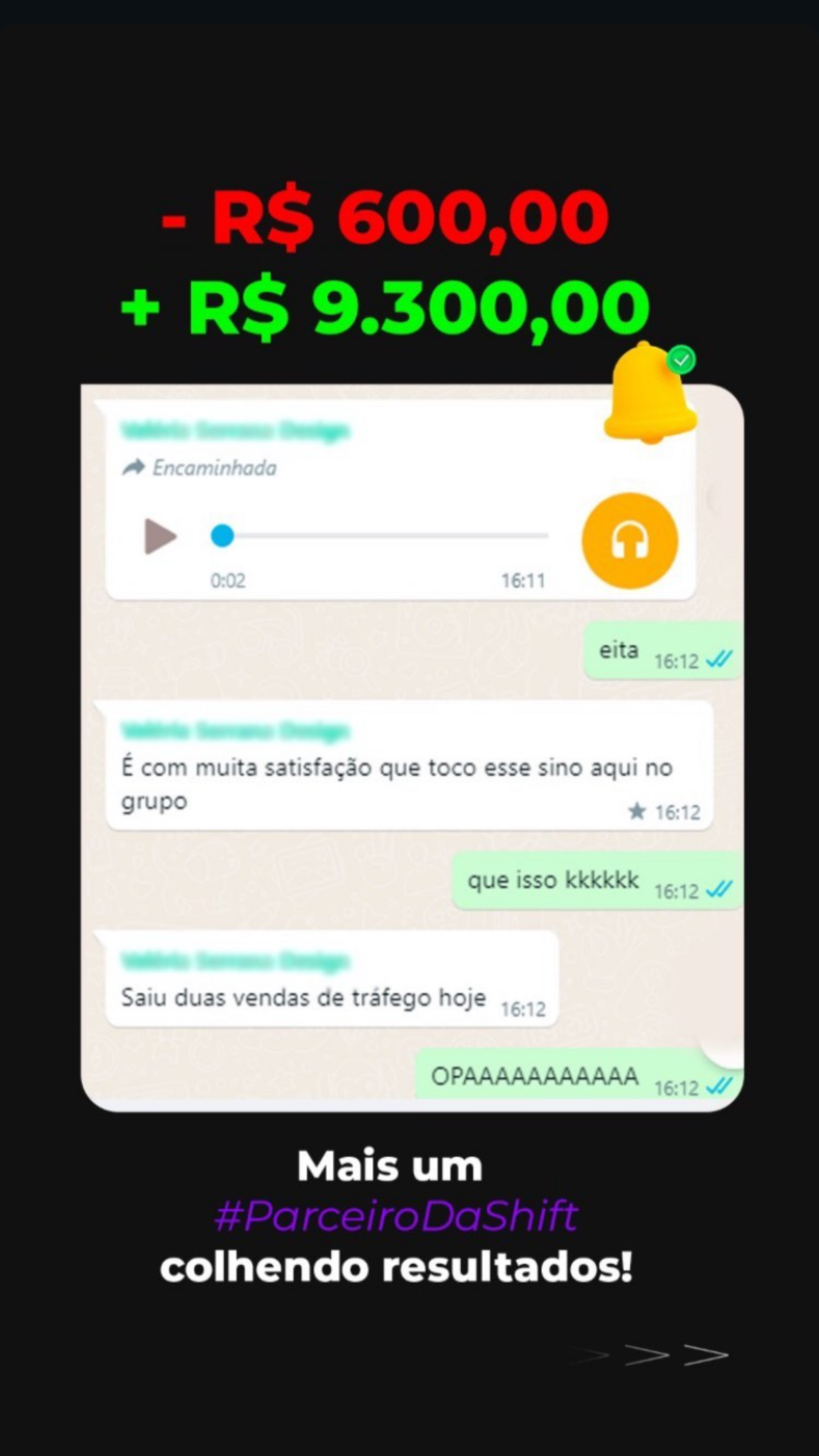 Feedback de vendas e resultado de campanha