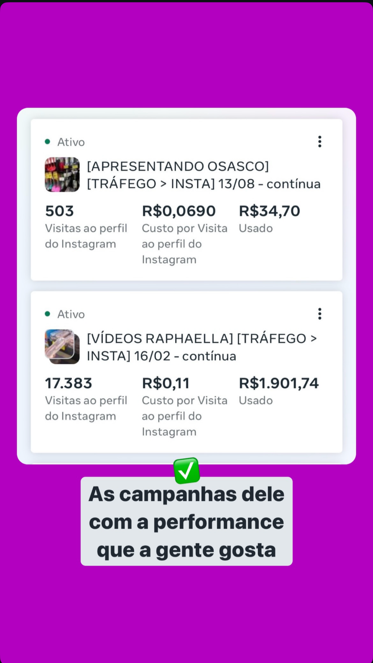 Tráfego para Instagram com visitas a R$ 0,07