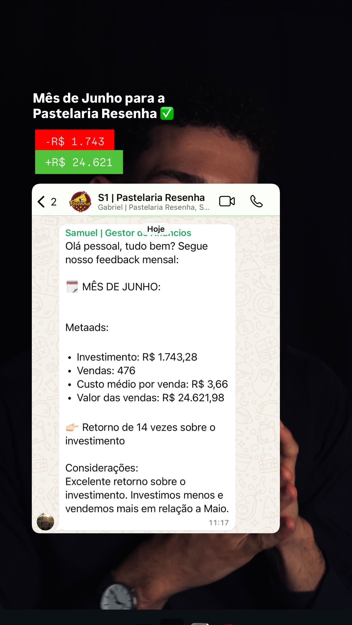 Feedback e métricas de junho da Pastelaria Resenha
